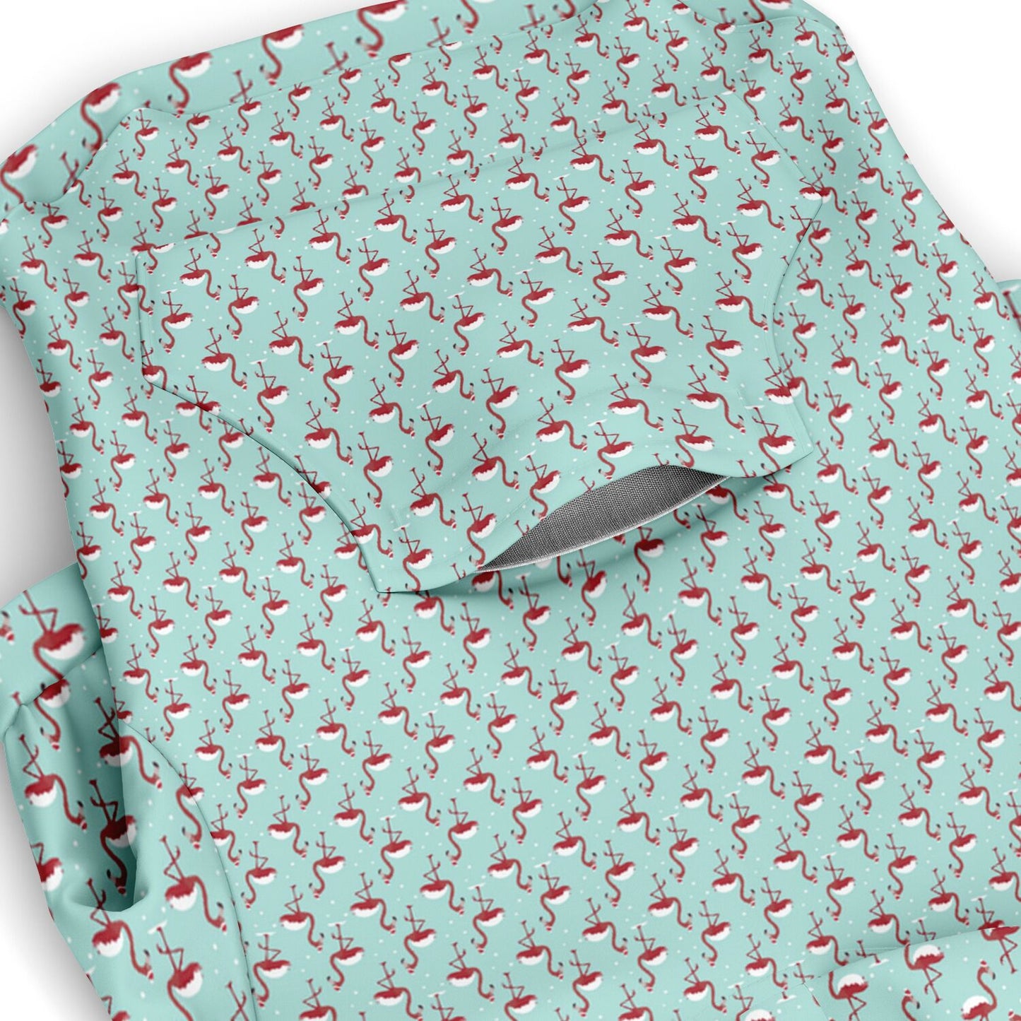 Snowy Flamingo Athletic Dog Zip-Up Hoodie