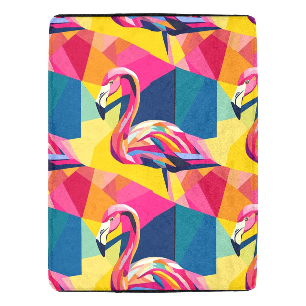 Geometric Flamingo Ultra-Soft Micro Fleece Blanket 60" x 80"