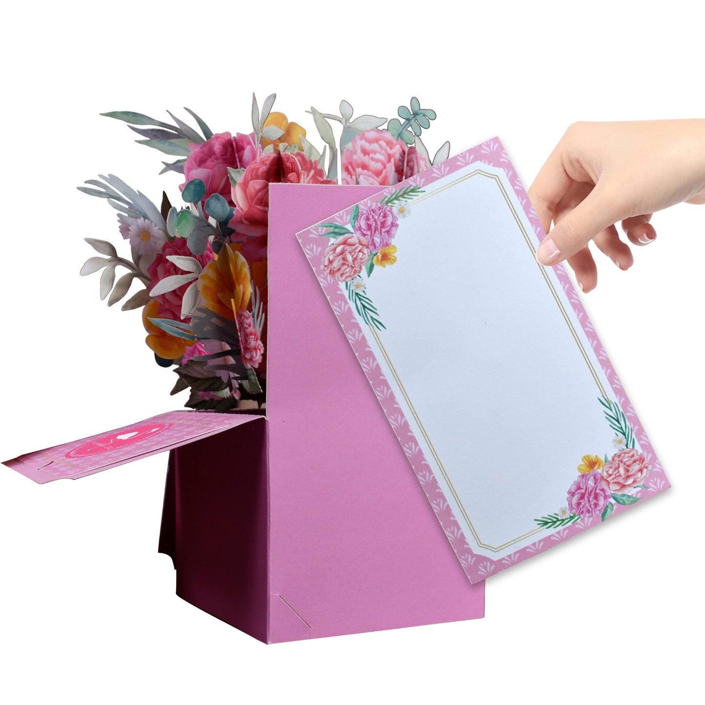 3d Pop Up Floral Box Flamingo Life Greeting Card