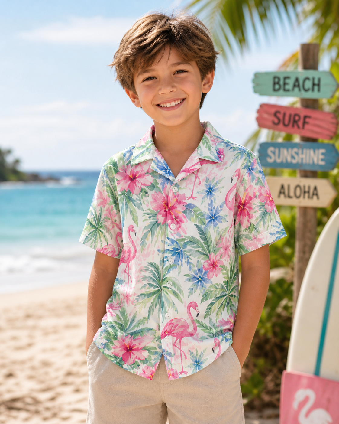 Palm Beach Collection Kids Hawaiian Shirt