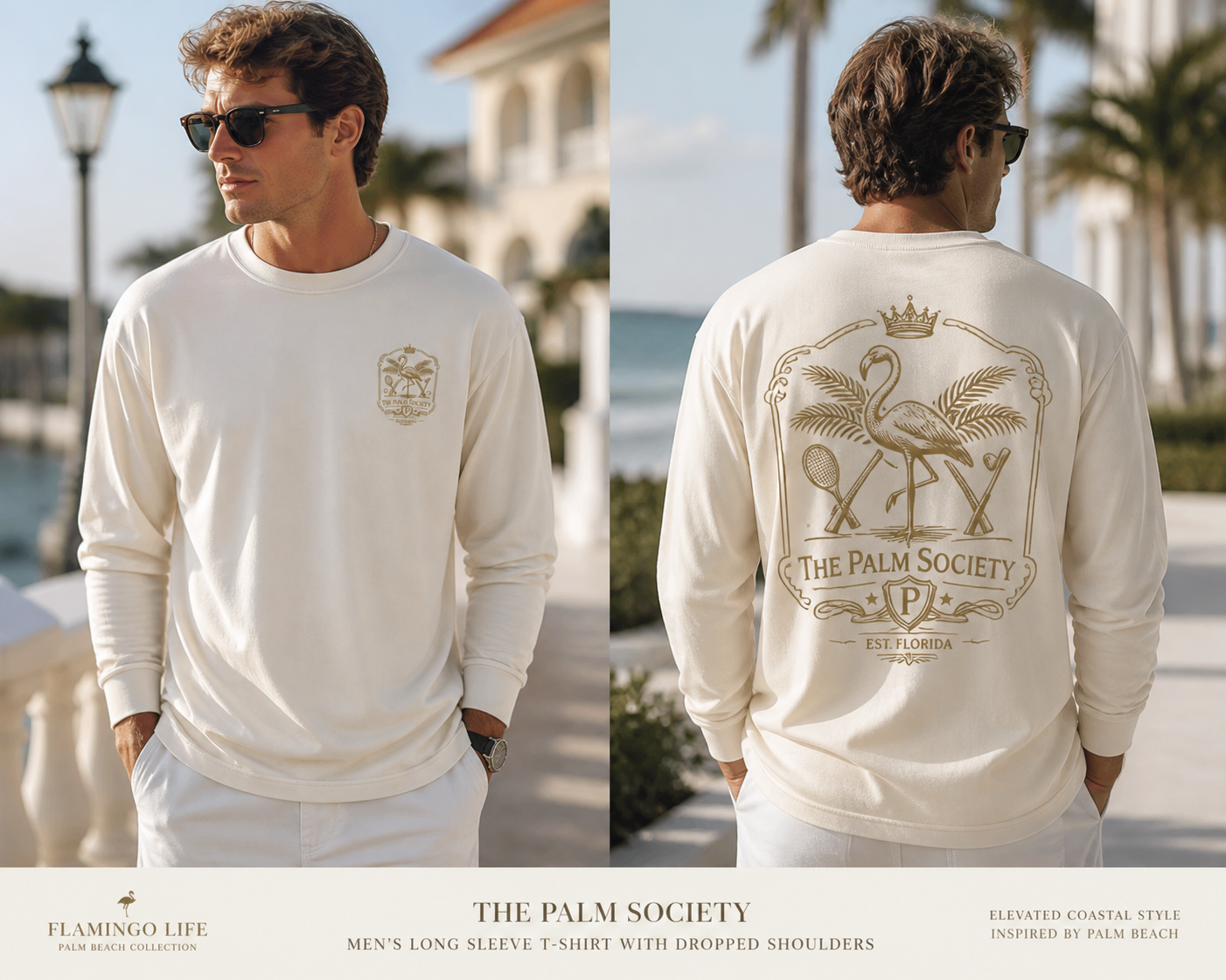 The Palm Society Men's long Sleeve T-Shirt With Dropped Shoulders