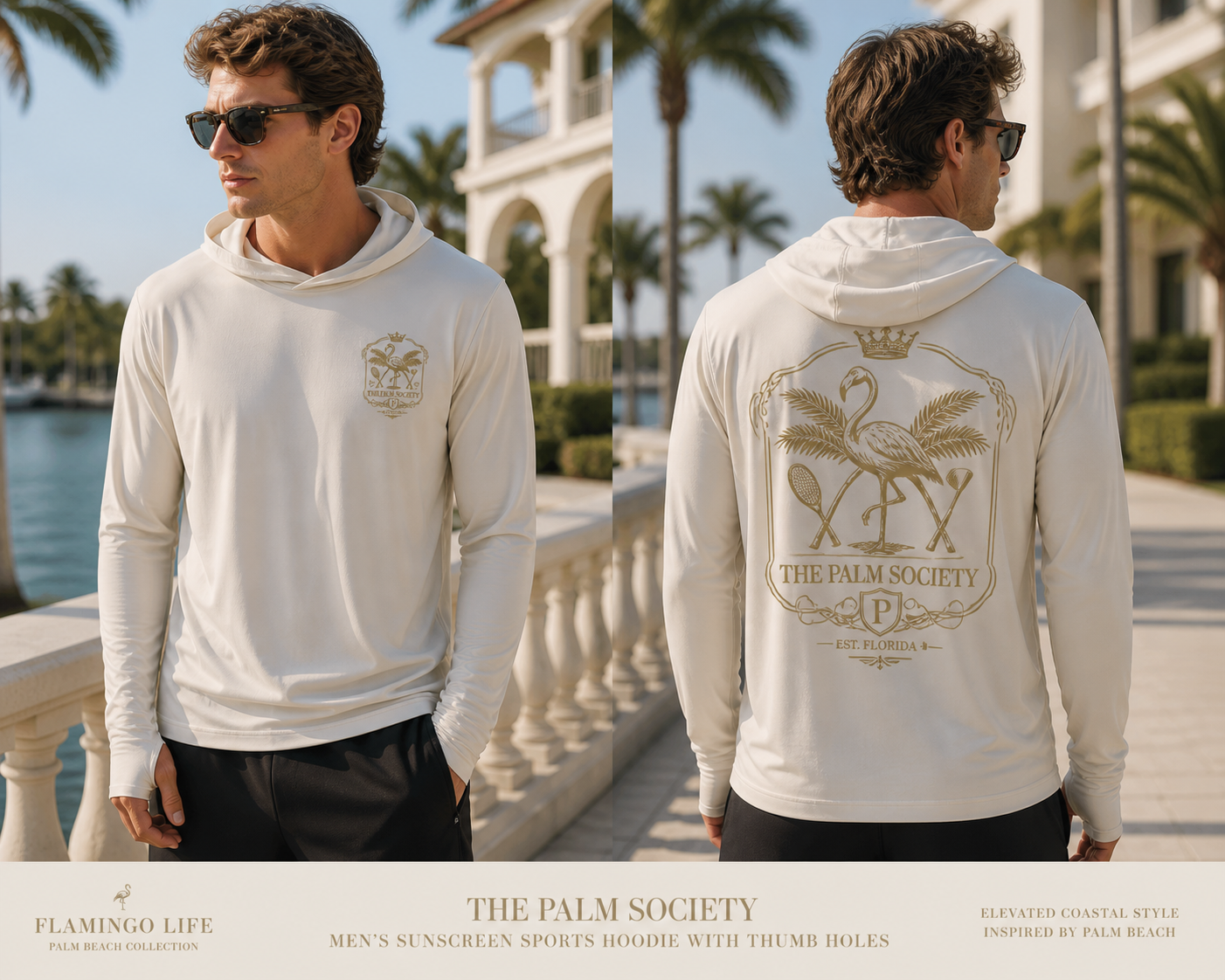 The Palm Society Men's Sunscreen Sports Hoodie With Thumb Holes
