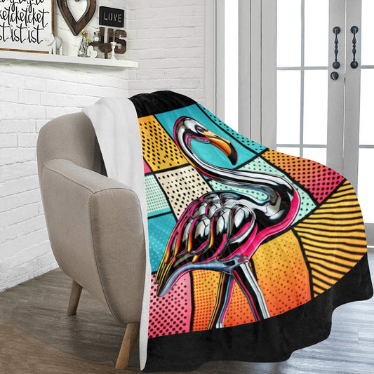Pop Goes the Flamingo Blanket- 60x80 - Made in USA