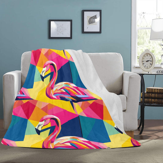 Geometric Flamingo Ultra-Soft Micro Fleece Blanket 60" x 80"