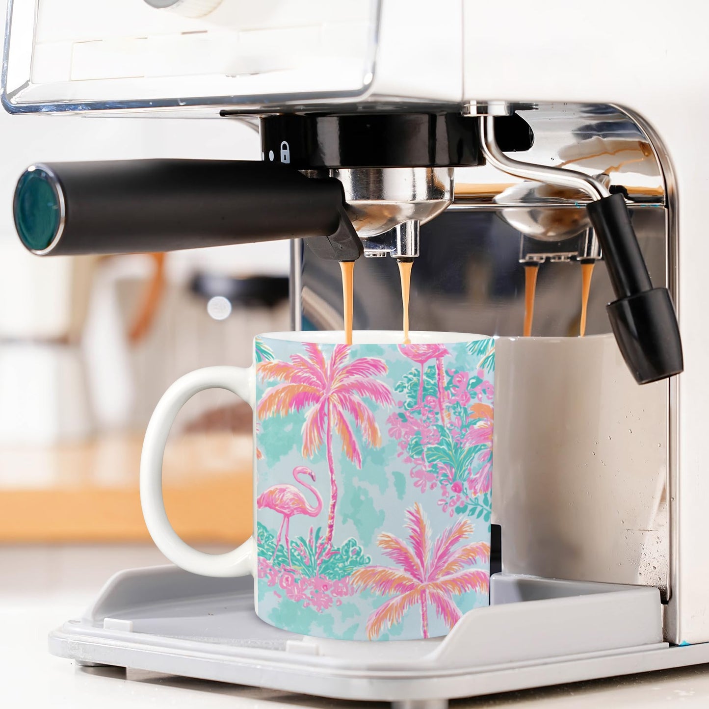 Palm Breeze Flamingo Garden Mug Set