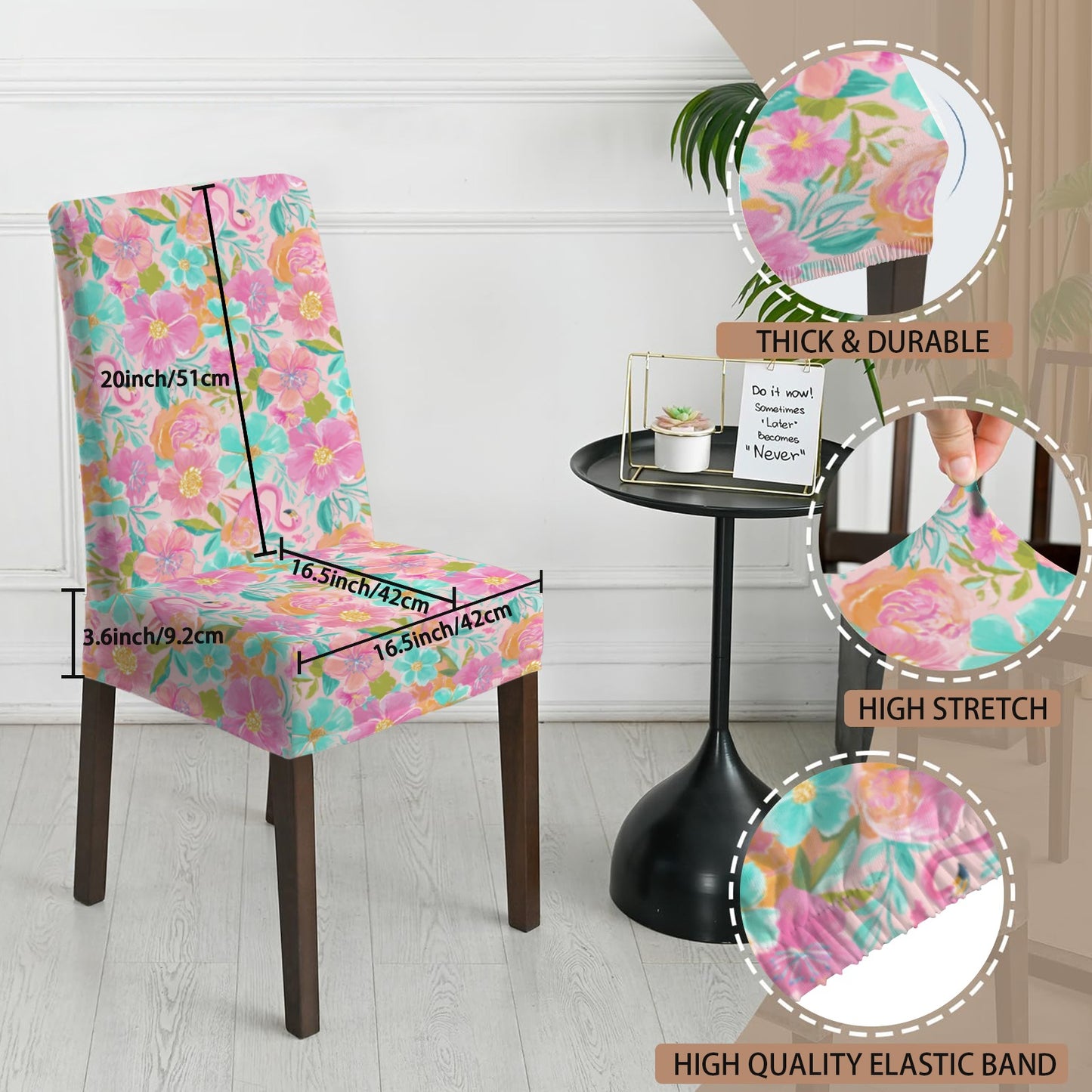 Floral Flamingo Chair Covers (2)