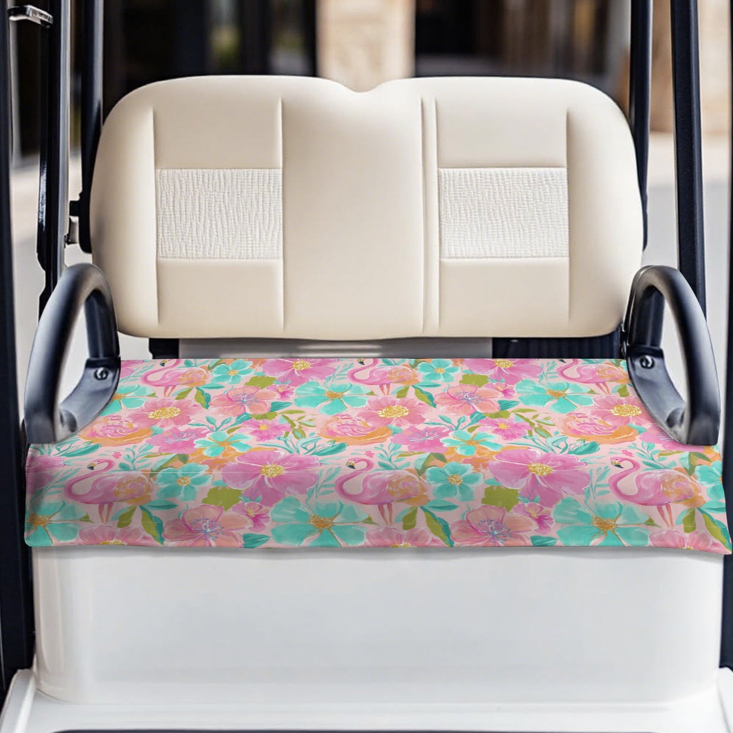 Floral Flamingo Golf Cart Seat Cover
