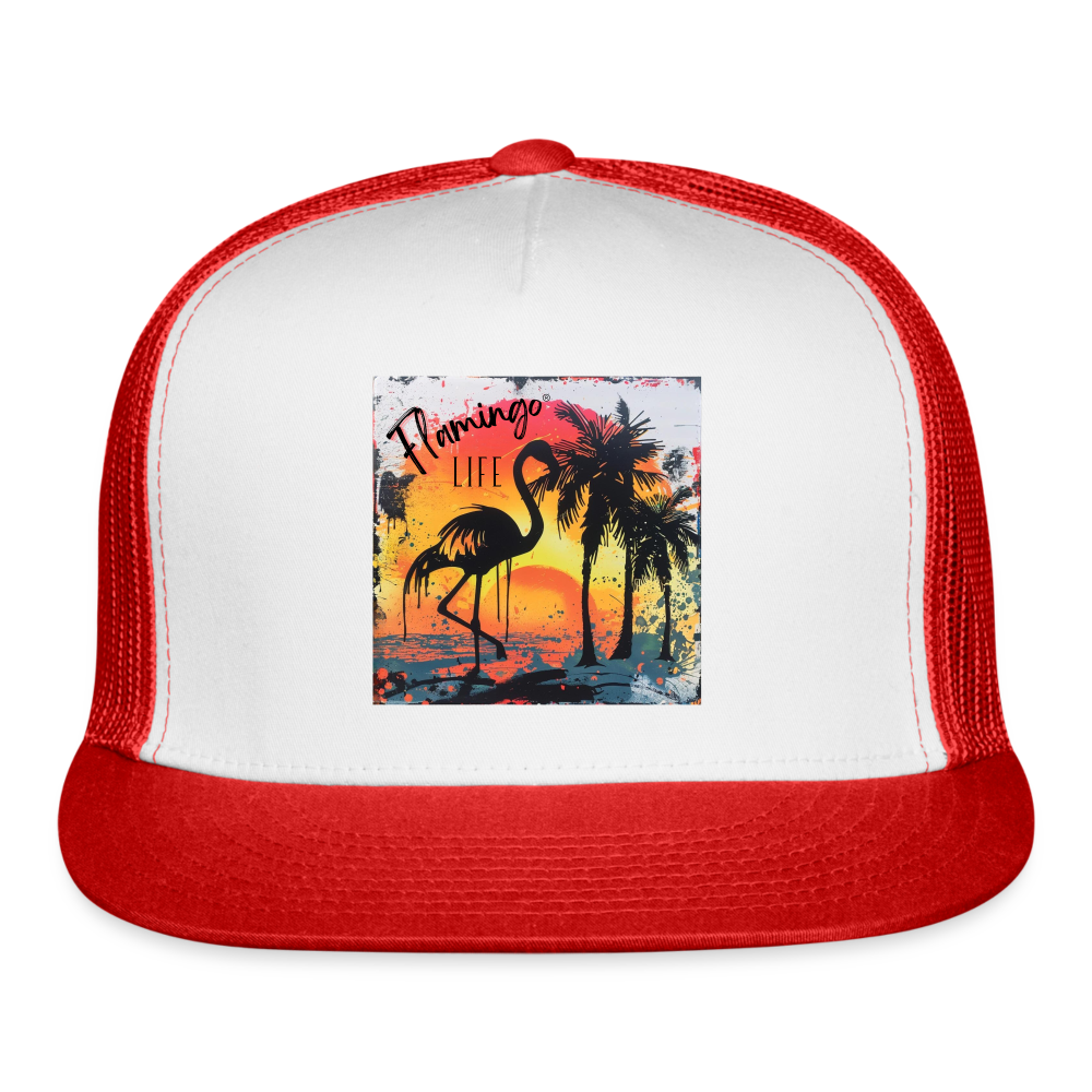 Trucker Cap - white/red