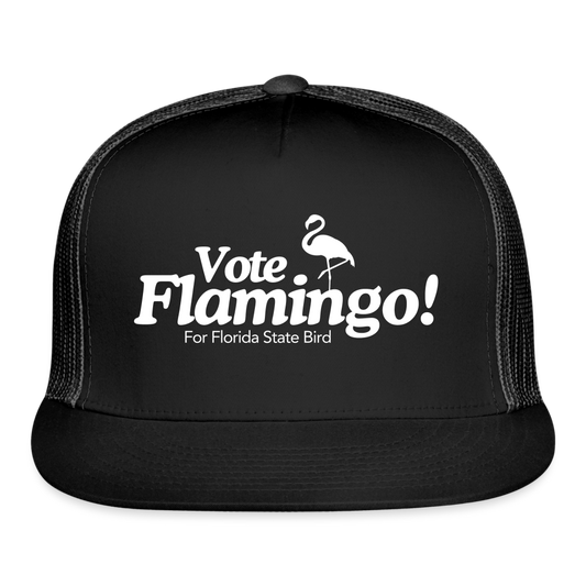 Vote Flamingo Black Trucker Cap - black/black