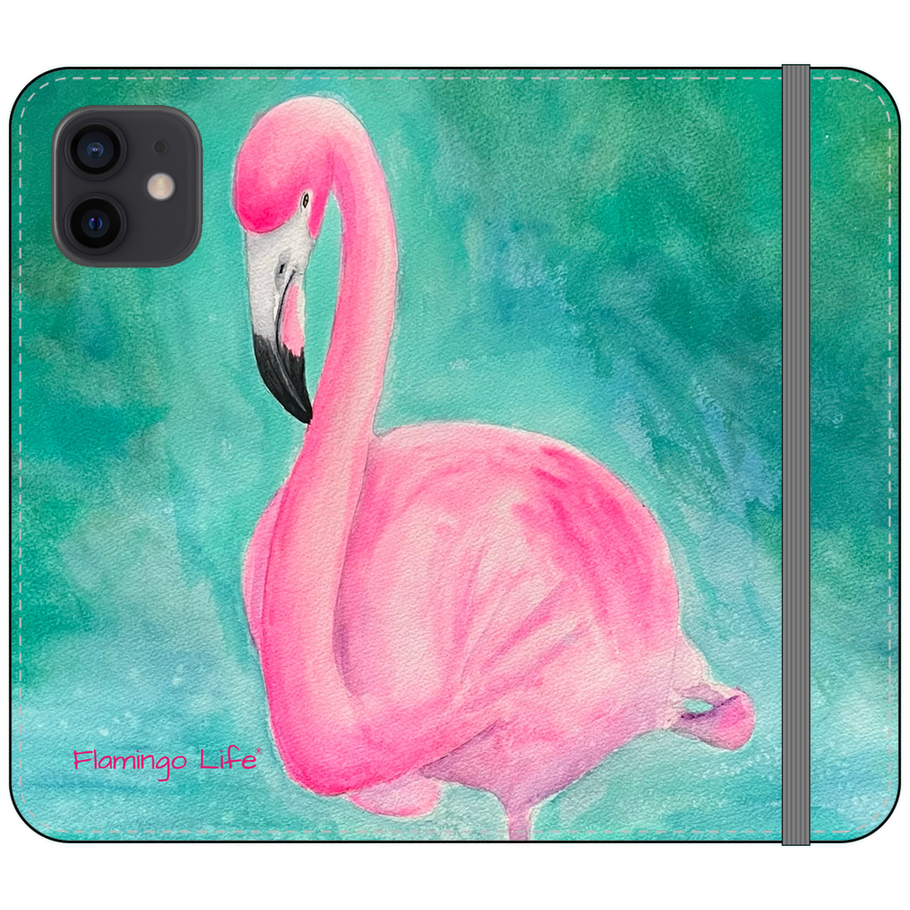 Morning Glory Flamingo Folio Wallet Phone Cases - Flamingo Life®