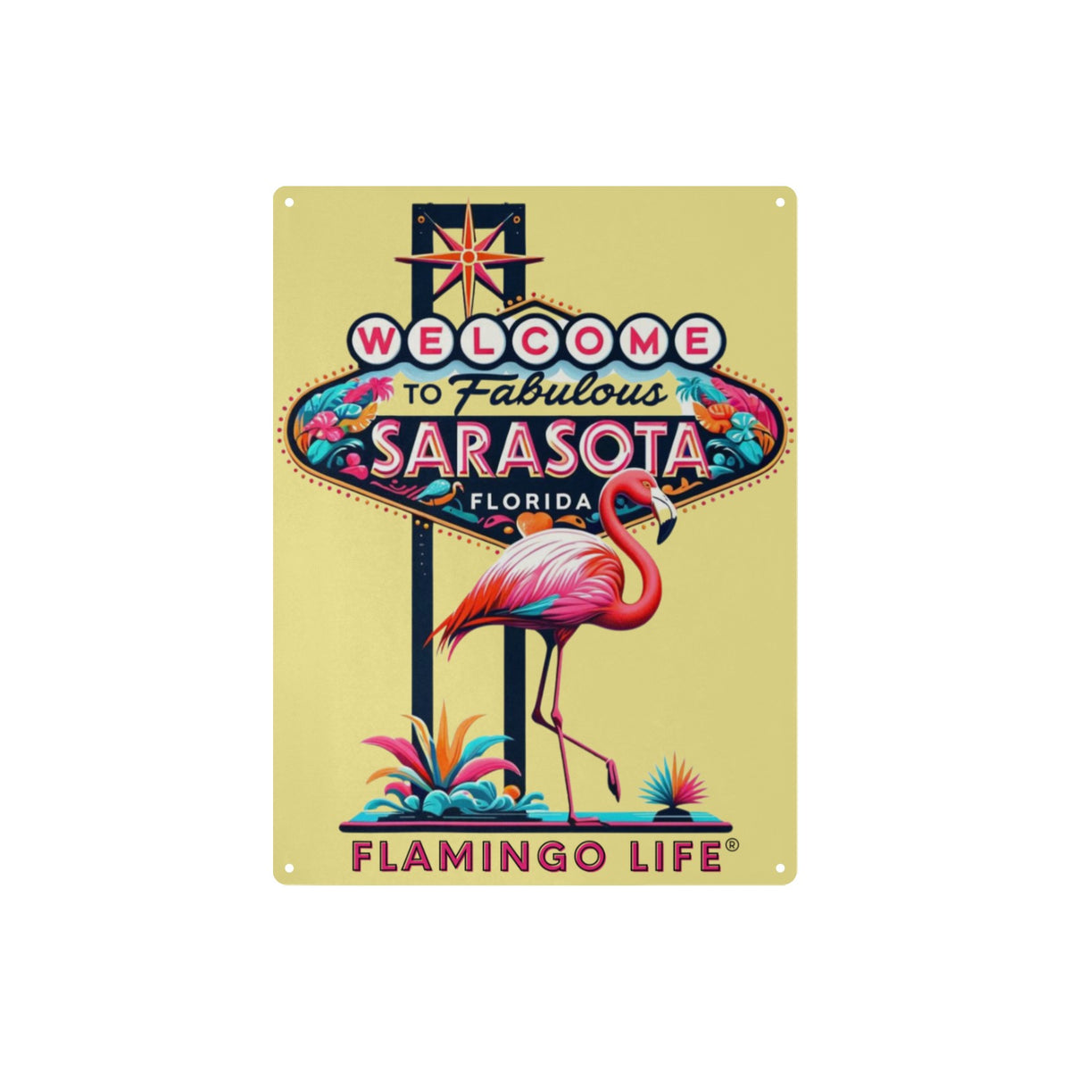 Welcome to Sarasota Metal Sign - Multiple Styles - Flamingo Life®