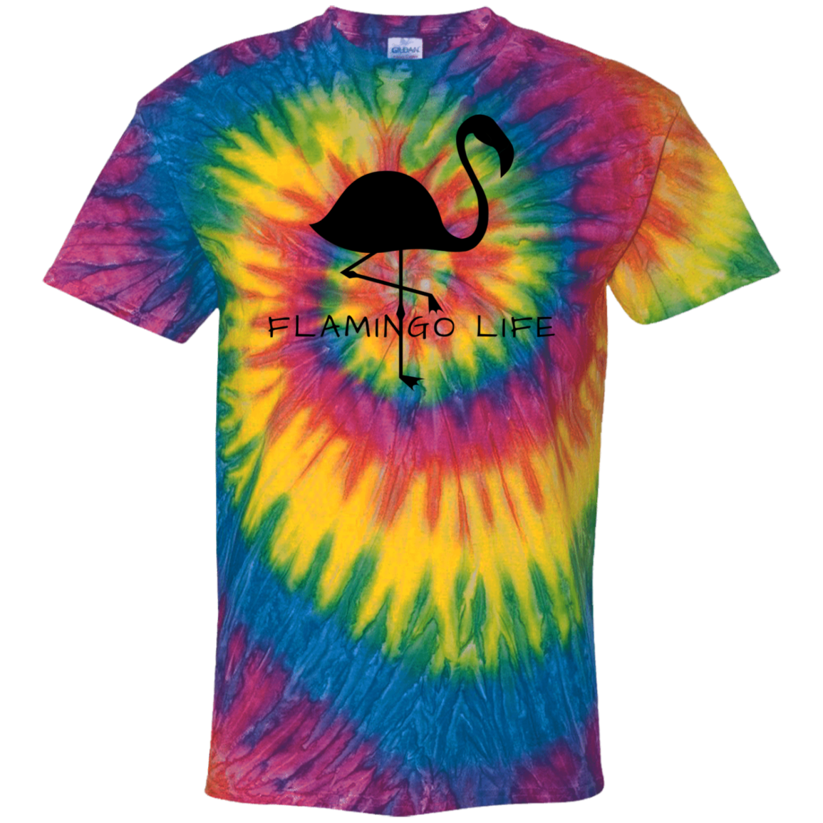 Flamingo Life® Mens 100% Cotton Tie Dye T-Shirt - Sizes up to 5XL