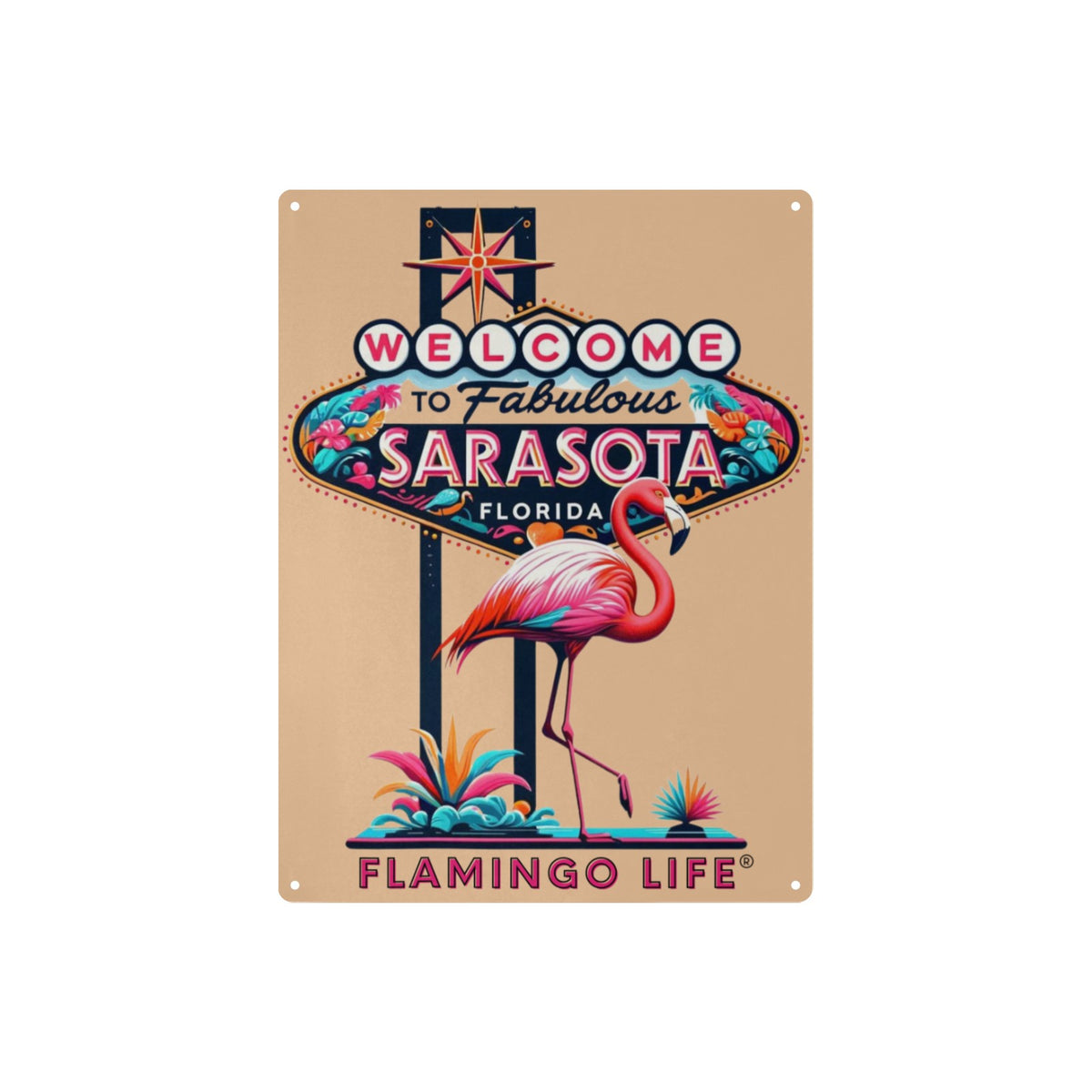 Welcome to Sarasota Metal Sign - Multiple Styles - Flamingo Life®
