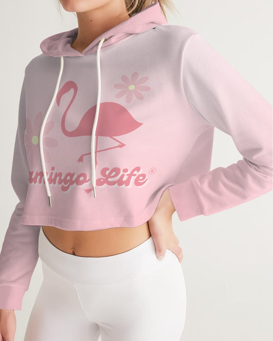 Pink Gradient Women's Cropped Hoodie - Flamingo Life®
