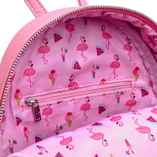 flamingo pattern mini backpack LOUNGEFLY POOL PARTY LIMITED EDITION FLAMINGO MINI BACKPACK