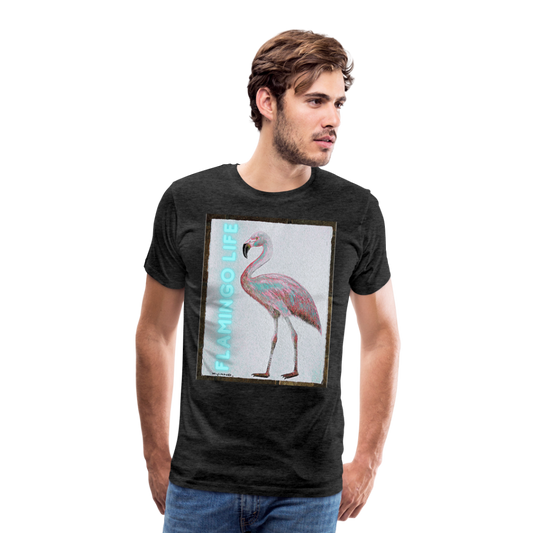 Flamingo Life® WYLAND© Designed Mens T-Shirt (Sizes up to 5XL) - charcoal gray