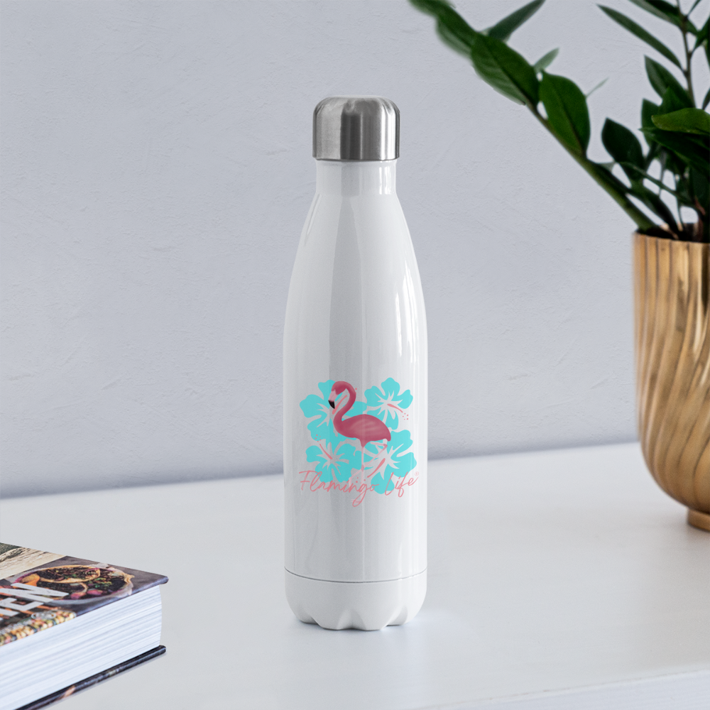 Flamingo Life® Insulated Stainless Steel Water Bottle - white