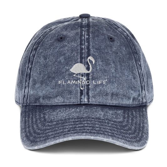Flamingo Life® Embroidered Vintage Cotton Twill Cap