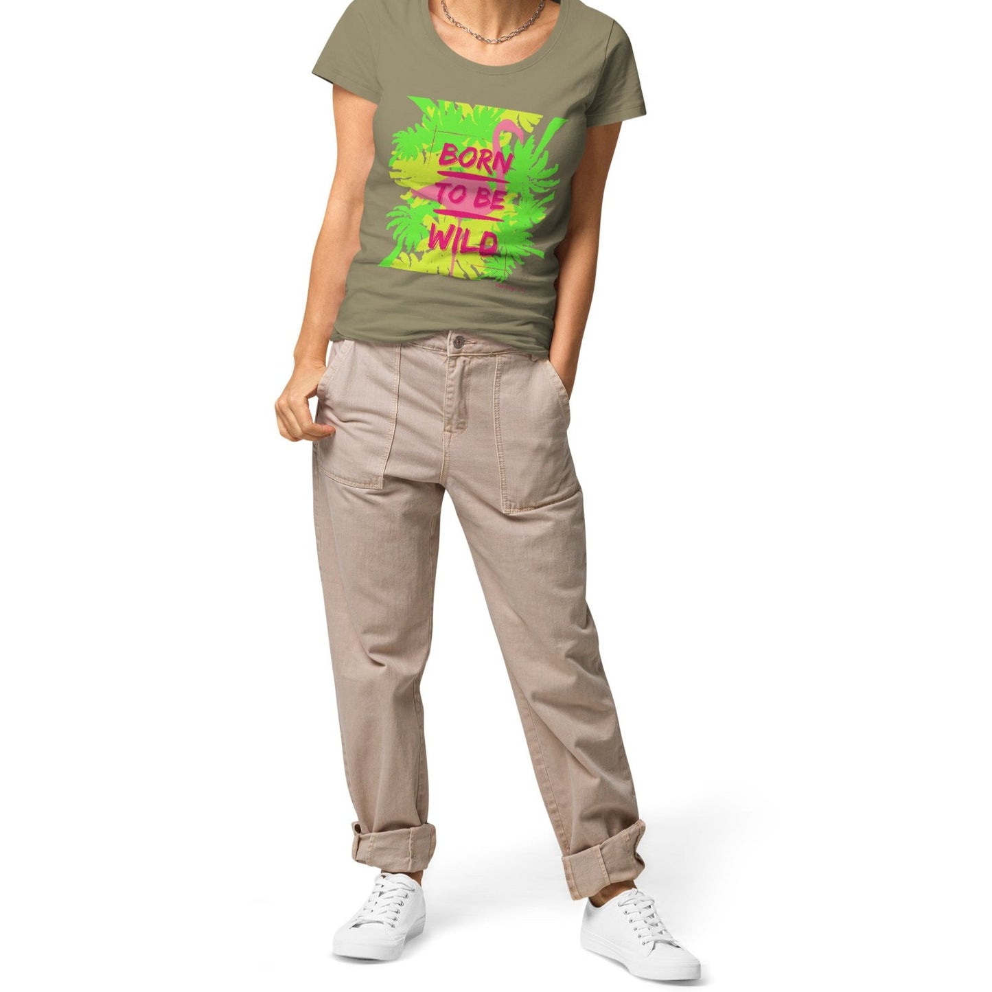 Flamingo Life® Born to be Wild Women’s Basic Organic T-shirt